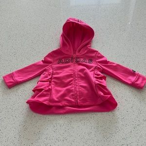 Adidas zip up track jacket age 3 months pink